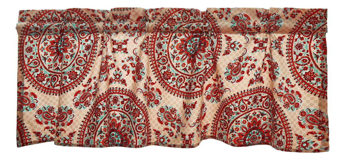 Bohemian Desert Medallion Paisley Window Valance, Taupe, 18 x 52 – view 3