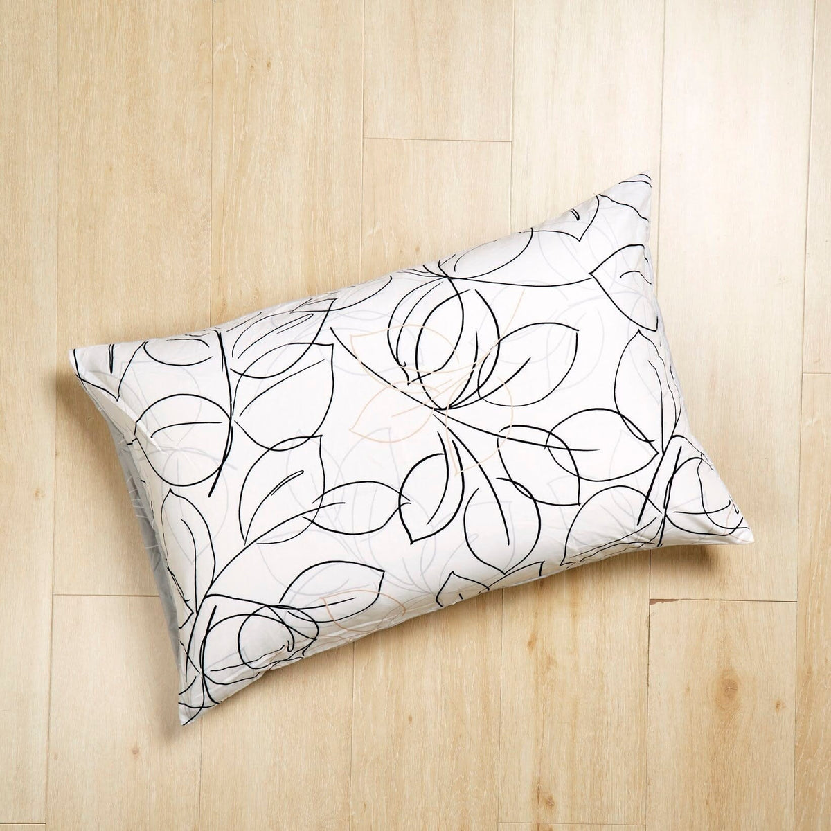 Modern Abstract Leaf Line Art Microfiber Pillowcases, Set of 2 – view 5
