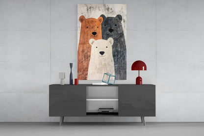 Bear Family Nursery Glass Wall Art, Designer Collection – view 8