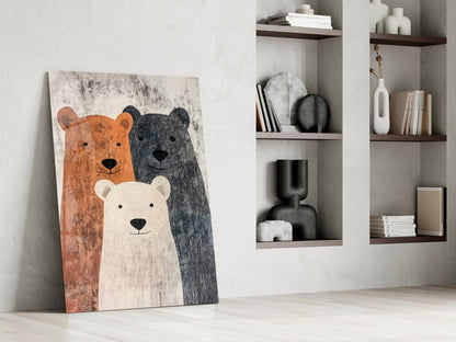 Bear Family Nursery Glass Wall Art, Designer Collection – view 6