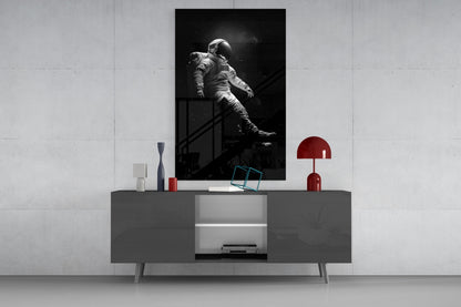 Drifting Astronaut Starry Black Space Glass Wall Art – view 8