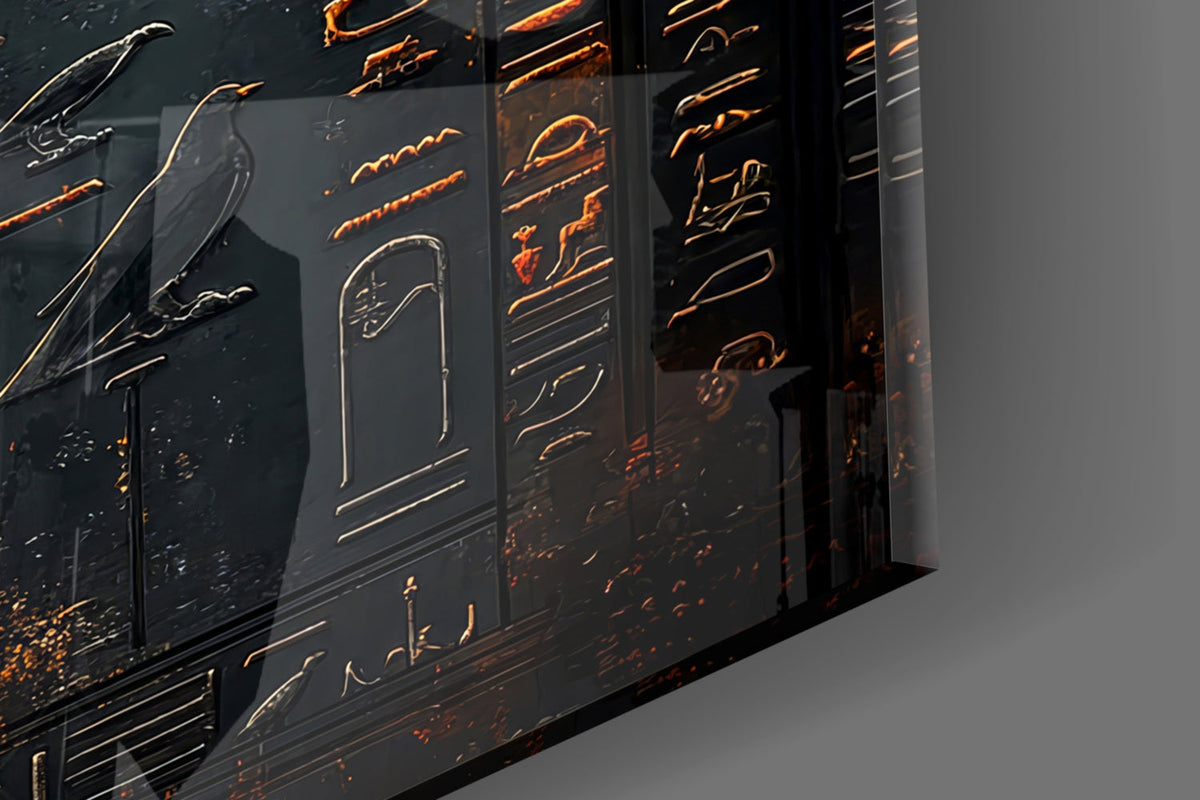 Winged God Horus Glass Wall Art – Egyptian Mythology, Designer Collection – view 7