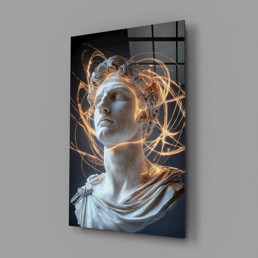 The Shining Mind of Aurelius Glass Wall Art – Marcus Aurelius Bust – view 2