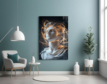 The Shining Mind of Aurelius Glass Wall Art – Marcus Aurelius Bust – view 4