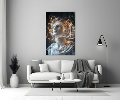 The Shining Mind of Aurelius Glass Wall Art – Marcus Aurelius Bust – view 3