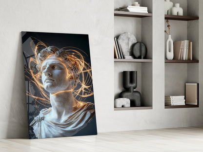 The Shining Mind of Aurelius Glass Wall Art – Marcus Aurelius Bust – view 6