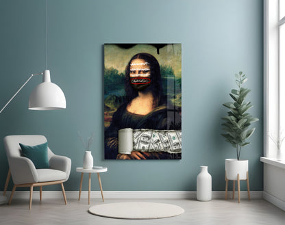 Modern Mona Lisa Graffiti Pop Art Glass Wall Art, Designer Collection – view 4