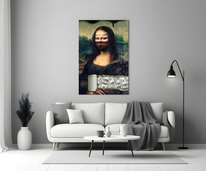 Modern Mona Lisa Graffiti Pop Art Glass Wall Art, Designer Collection – view 3