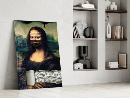 Modern Mona Lisa Graffiti Pop Art Glass Wall Art, Designer Collection – view 6