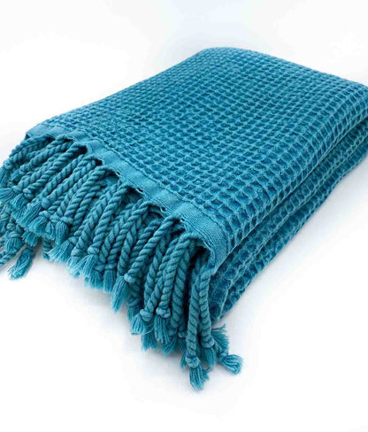 Waffle Weave Organic Cotton Turkish Towel, Stone Washed Bath and Hand – view 31