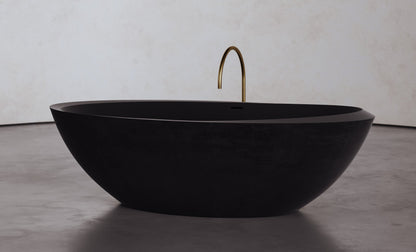 Large Oval Freestanding Concrete Bathtub – Studio Collection – view 3