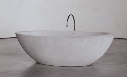 Elevated Concrete Oval Freestanding Bathtub