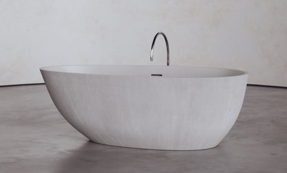 Egg-Shaped Freestanding Concrete Bathtub – Studio Collection – view 2