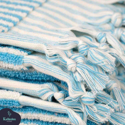 Striped Organic Turkish Cotton Hand Towel, Long 17 x 35 Inch – view 8