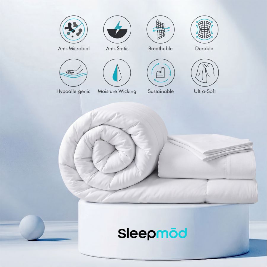Cooling Eucalyptus Silk Comforter Set with Quilted Pillow Shams – view 8