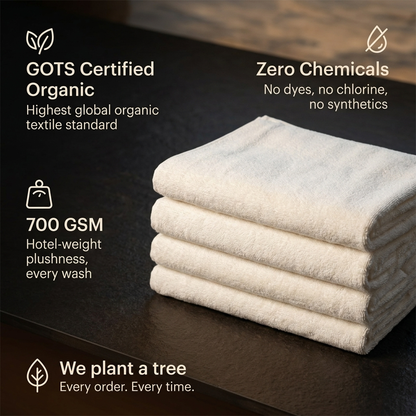 Luxury Organic Cotton Bath Towels, Four Pack, 30 x 56 Inch, GOTS Certified – view 8