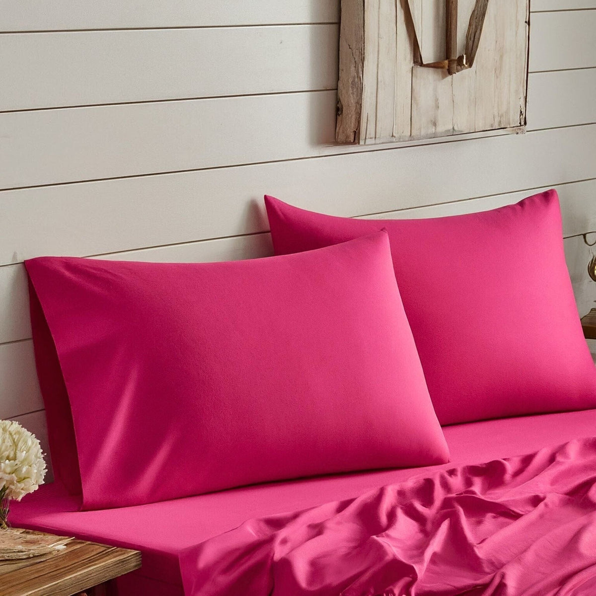 Rose Pink Microfiber Bed Sheet Set with Deep Pocket – view 6
