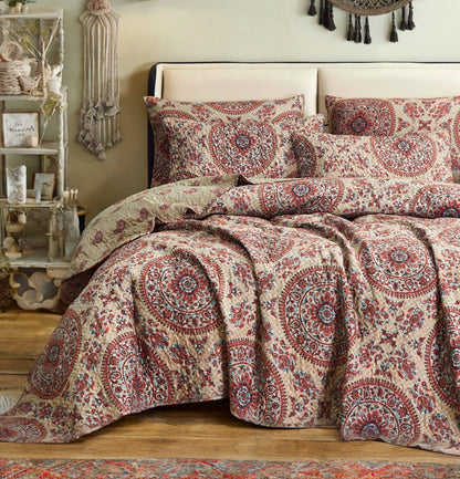 Bohemian Desert Medallion Boteh Paisley Reversible Quilt Set – view 12