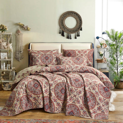Bohemian Desert Medallion Boteh Paisley Reversible Quilt Set – view 8