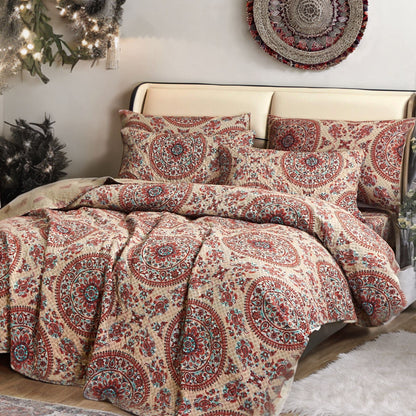 Bohemian Desert Medallion Boteh Paisley Reversible Quilt Set – view 14