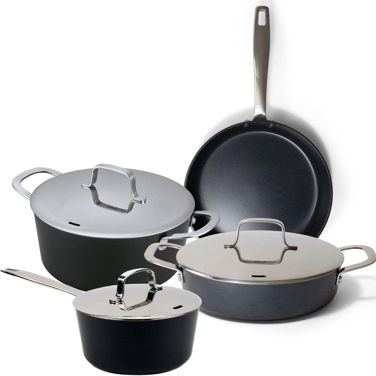 Maestro 7-piece ceramic nonstick cookware set with frying pan, saucepan, stock pot and sauté pan