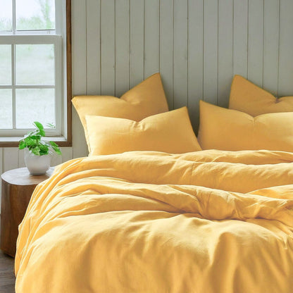 Sunny Yellow Polyester Duvet Cover Set with Zipper Closure – view 5