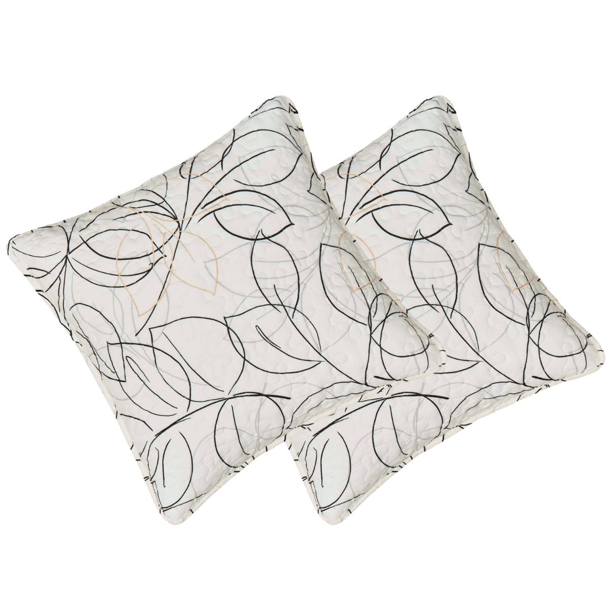 Abstract Leaf Line Art Microfiber Euro Sham and Cushion Covers – view 4