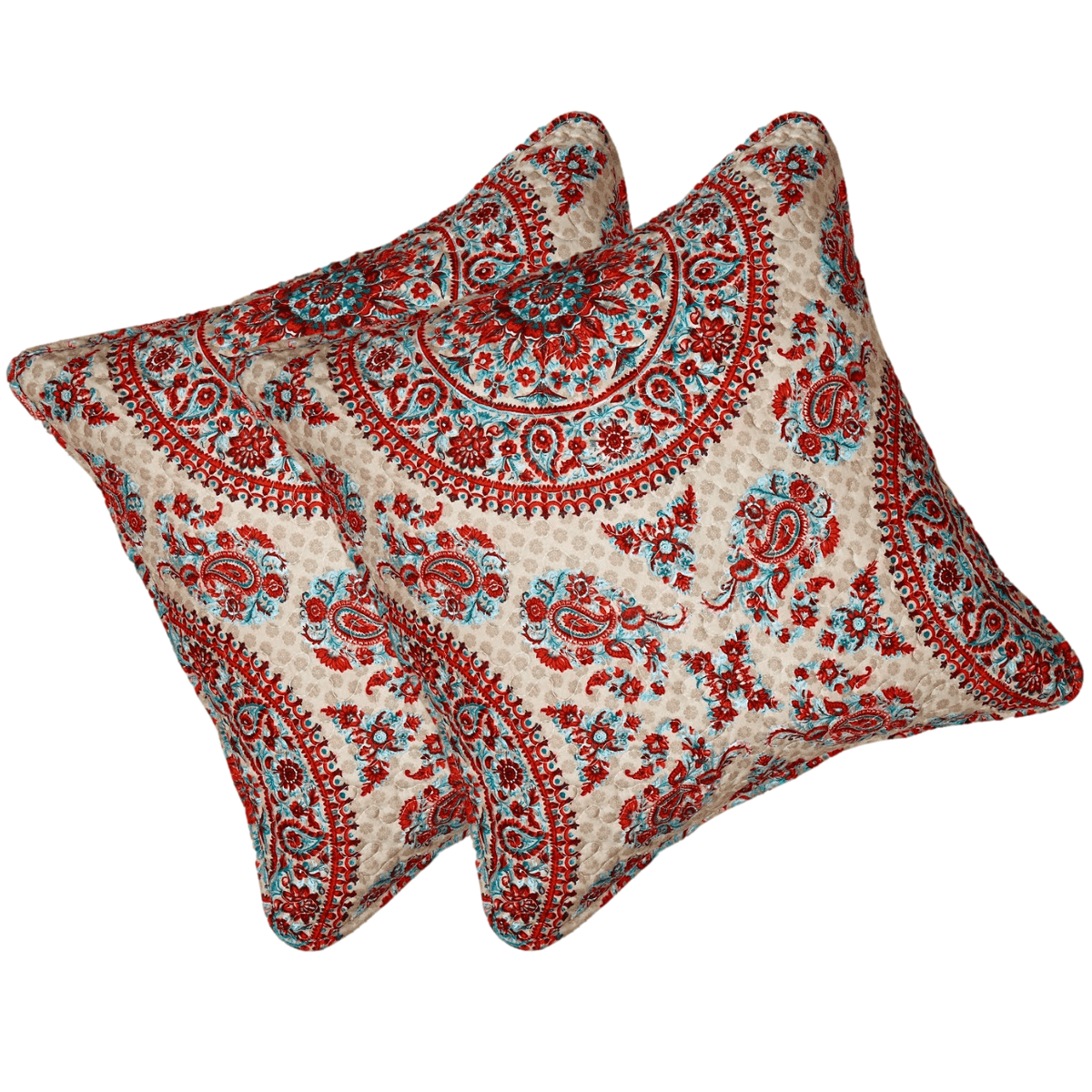 Taupe Medallion Floral Microfiber Euro Sham and Cushion Covers – view 3