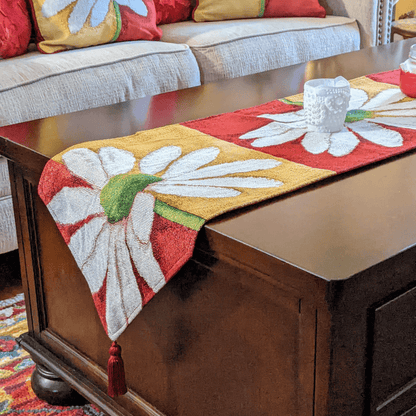 Loves Me Not Daisy Woven Tapestry Table Runner for Spring – view 7