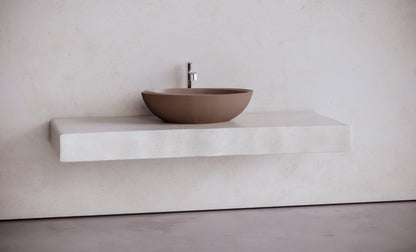 Oval Concrete Vessel Sink in Elevated Concrete – Studio Collection – view 4