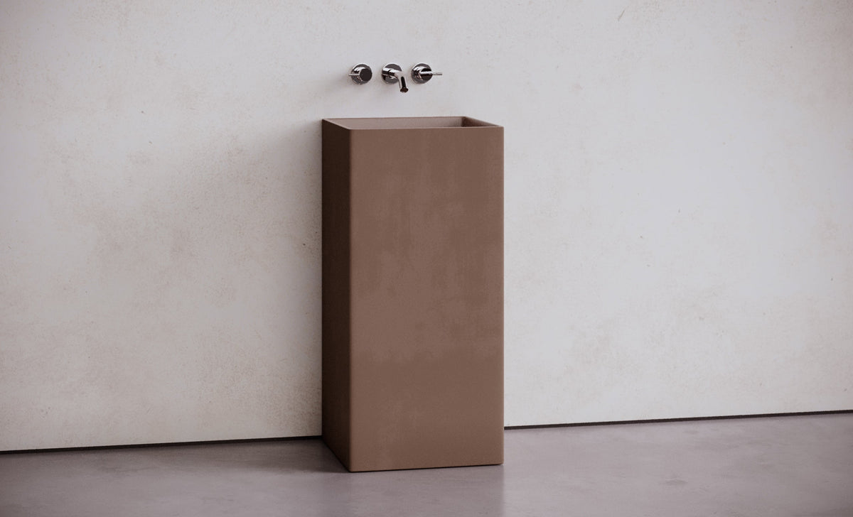 Square Elevated Concrete Pedestal Sink – Studio Collection – view 4