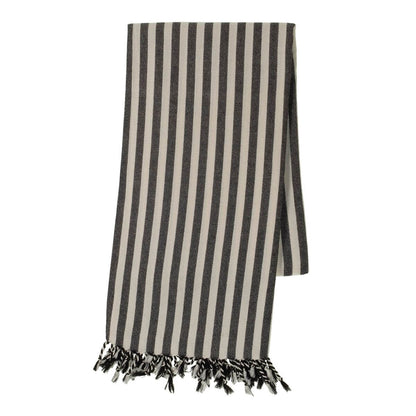 Vertical Striped Hand Woven Turkish Towel with Colored Fringe – view 4