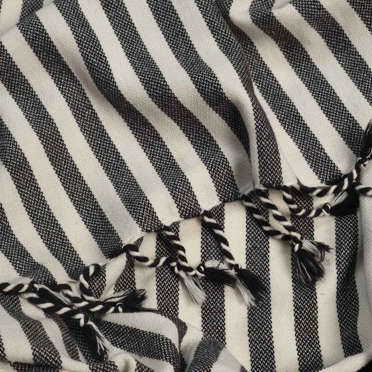 Vertical Striped Hand Woven Turkish Towel with Colored Fringe – view 7