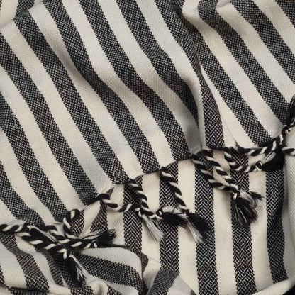 Vertical Striped Hand Woven Turkish Towel with Colored Fringe – view 7