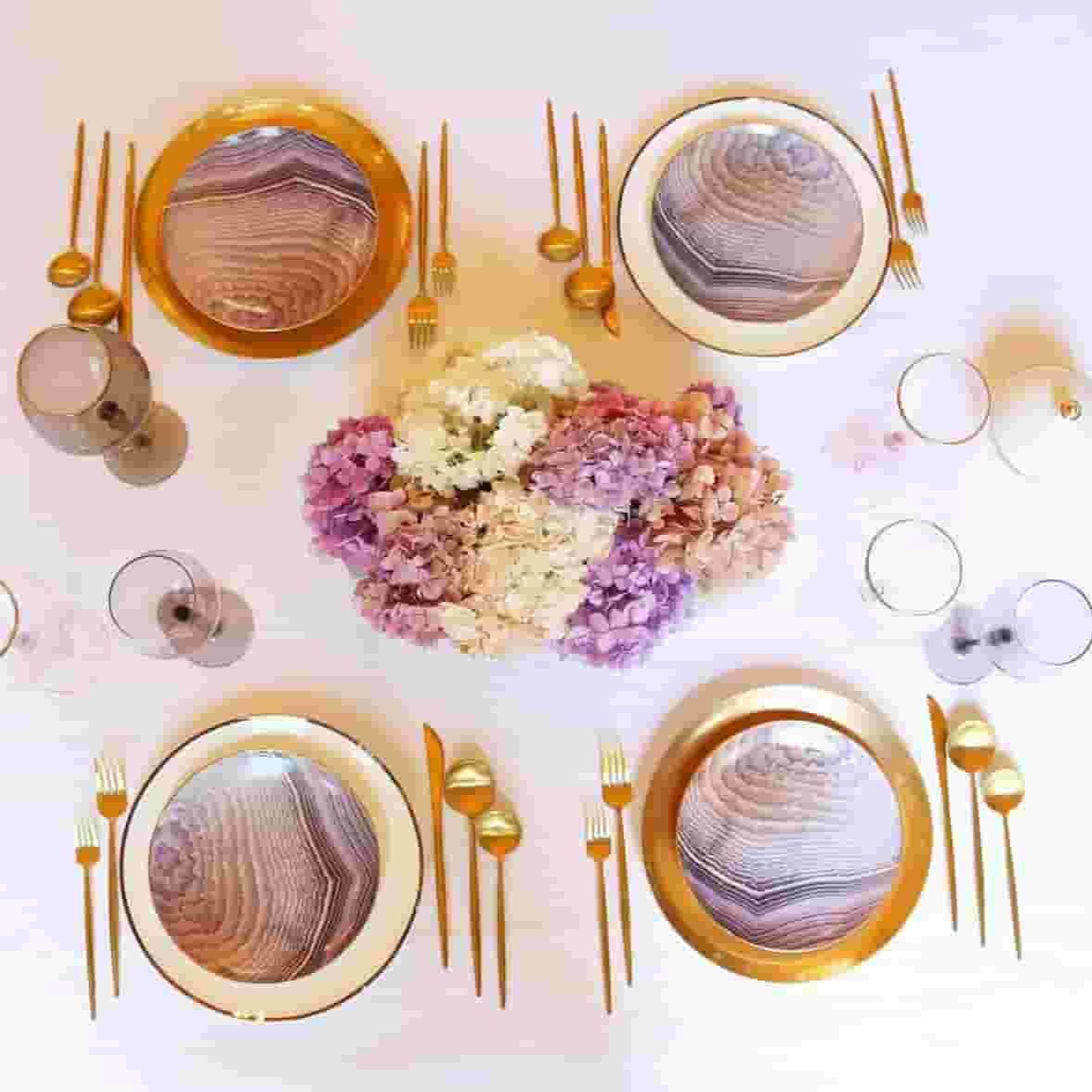 Amethyst Agate Fine Bone China Salad Plates, Set of 4 – view 5