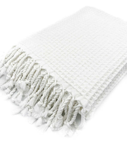 Waffle Weave Organic Cotton Turkish Towel, Stone Washed Bath and Hand – view 35