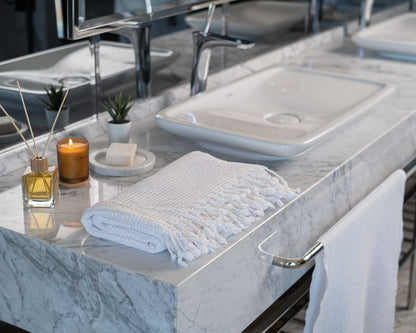 Waffle Weave Organic Cotton Turkish Towel, Stone Washed Bath and Hand – view 39