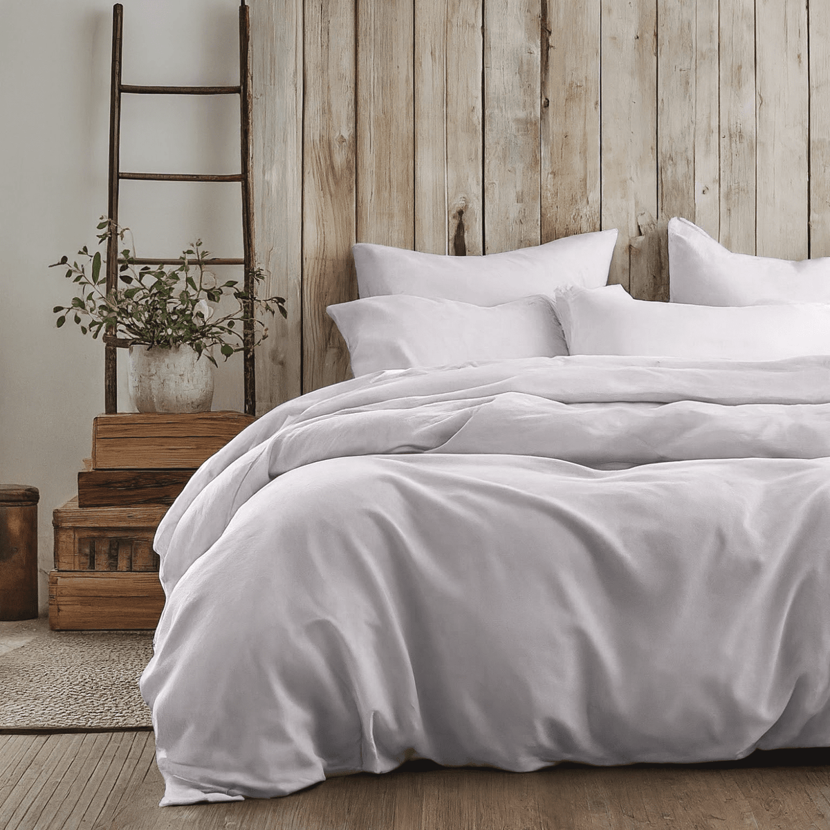 Polyester Cloud White Duvet Cover Set for Easy Care Comfort