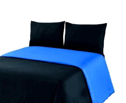 100% Cotton Reversible Duvet Cover Set in Deep Blue and Black – view 3