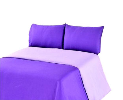 100% Cotton Reversible Duvet Cover Set in Dark Purple and Lavender – view 4