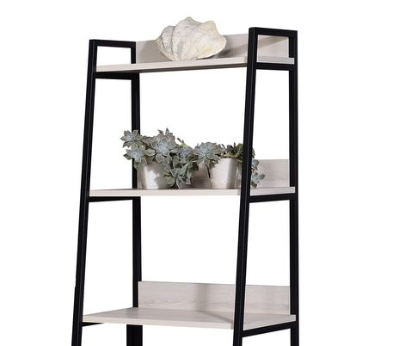 Wendral 24 Inch Natural and Black Ladder Bookshelf with 5 Shelves – view 4