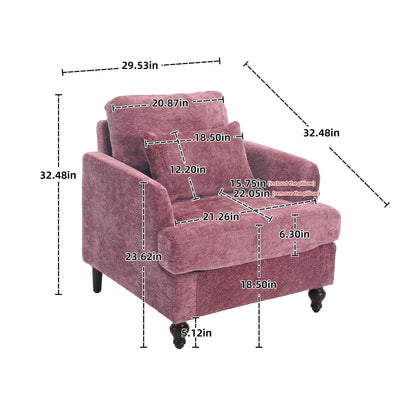 Mid Century Modern Tufted Armchair with Solid Wood Frame – view 15