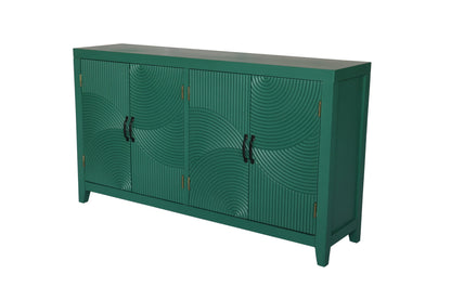 59 Inch Dark Green Mid-Century Modern Accent Cabinet with 4 Doors – view 8