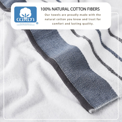 Decorative Cotton Stripe Bath Towel Set – Noelle Collection – view 31