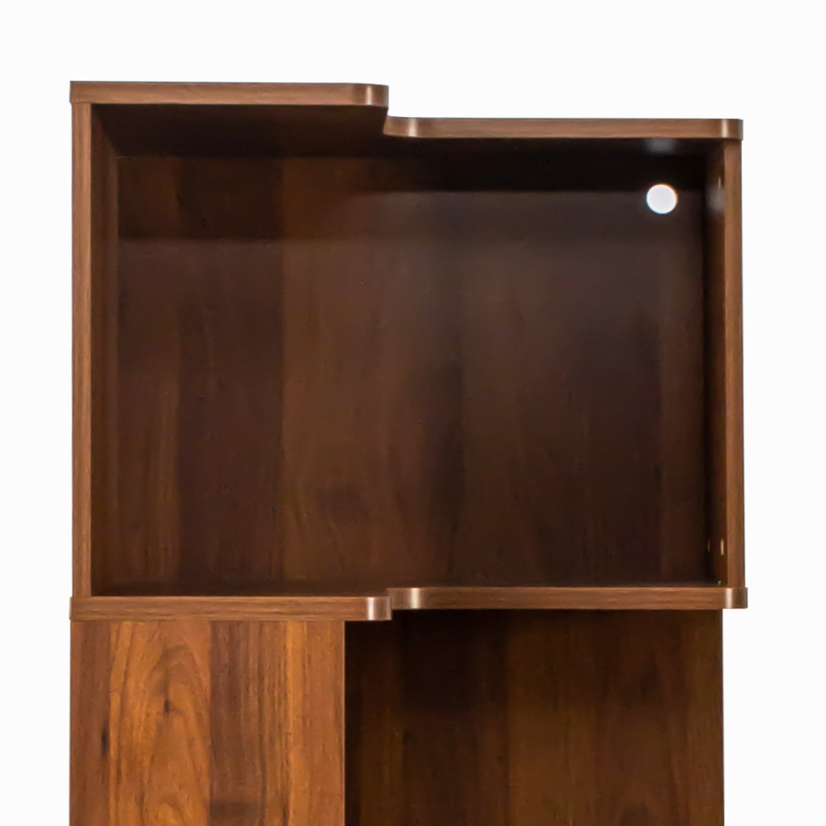 5 Tier Corner Bookshelf with Melamine Finish in Neutral Wood – view 5