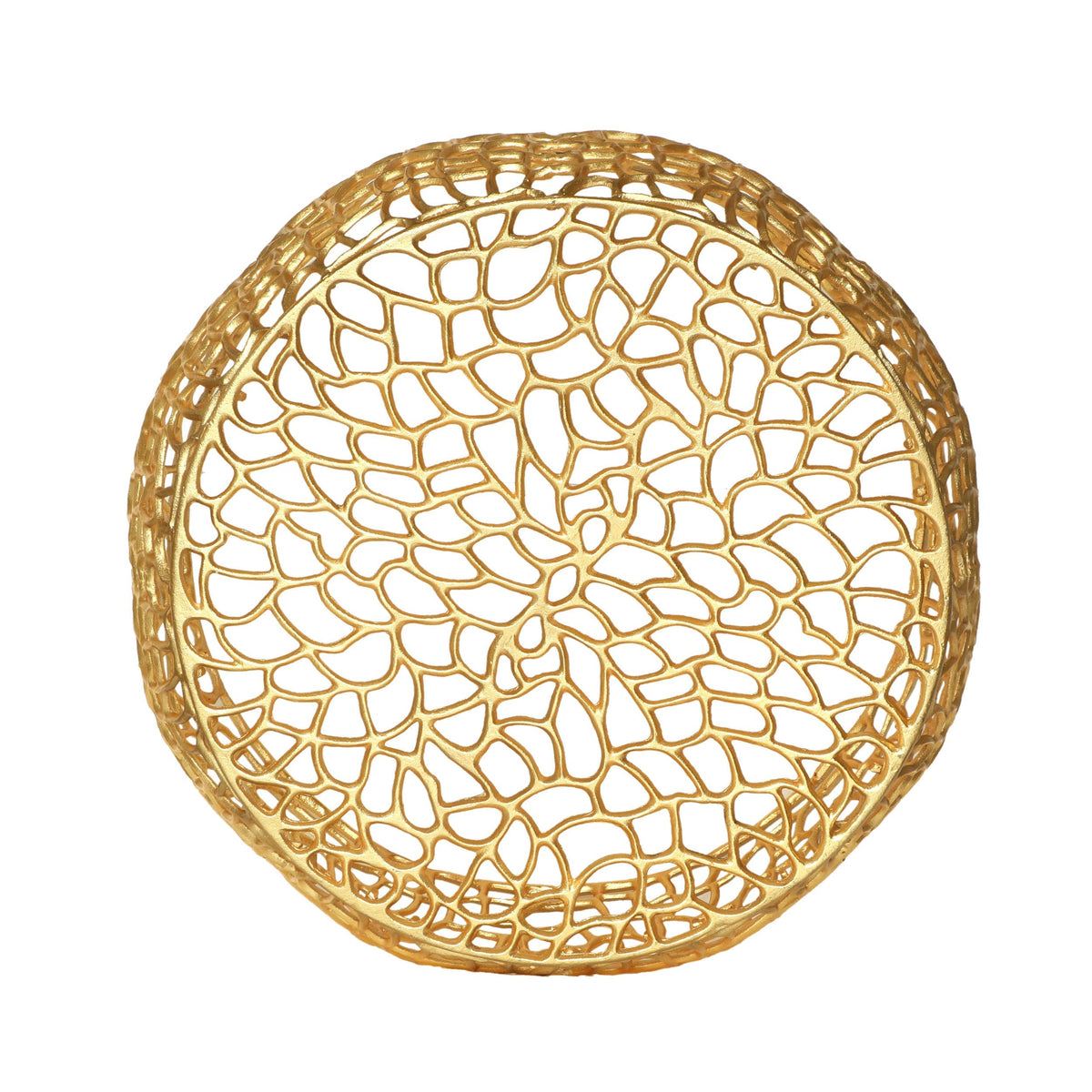 Modern Glam Mesh Coffee Table with Gold Accents and Aluminum Frame – view 5