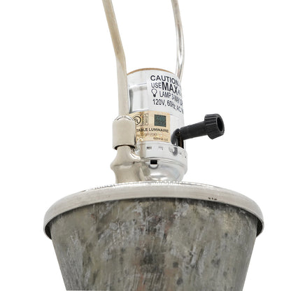 Hand-Finished Silver Mercury Glass Table Lamp with Linen Shade – view 5