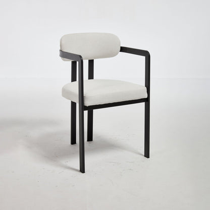 Upholstered Dining Arm Chairs with Metal Legs, Set of 2 – view 3