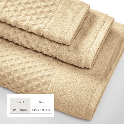 Cotton Diamond Waffle Weave Bath Towel Set – Grayson Collection – view 210