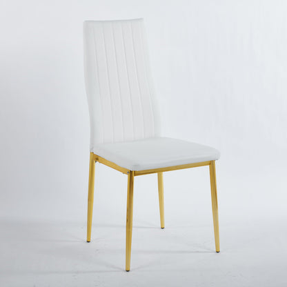 Modern Faux Leather Dining Chairs with Metal Frame, Set of 4 – view 2